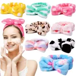 UMIKU 8 Pack Spa Headband for Women Facial Makeup Headband Soft Coral Fleece Christmas Stocking Stuffers Bow Hair Band Head Wraps for Washing Face Mask Spa Gifts For Women Gifts Basket