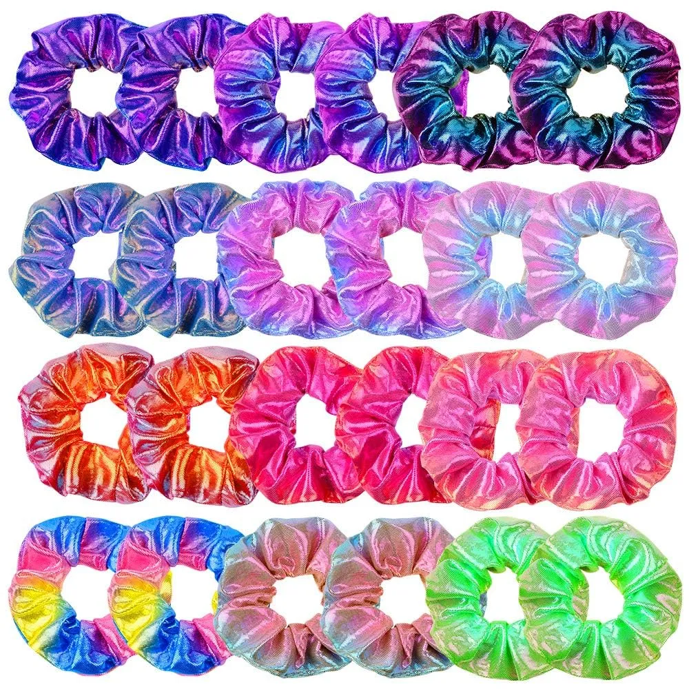 24Pcs Hair Scrunchies for Girls Shiny Metallic Scrunchies Cute Elastic Hair Bands Scrunchy Hair Ties Ponytail Holder for Girls Women Hair Accessories with a Gift Bag for Gym Dance Party Club 24Pcs Hair Scrunchies for Girls Shiny Metallic Scrunchies Cute Elastic Hair Bands Scrunchy Hair Ties Ponytail Holder for Girls Women Hair Accessories with a Gift Bag for Gym Dance Party Club