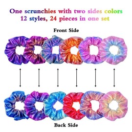 24Pcs Hair Scrunchies for Girls Shiny Metallic Scrunchies Cute Elastic Hair Bands Scrunchy Hair Ties Ponytail Holder for Girls Women Hair Accessories with a Gift Bag for Gym Dance Party Club 24Pcs Hair Scrunchies for Girls Shiny Metallic Scrunchies Cute Elastic Hair Bands Scrunchy Hair Ties Ponytail Holder for Girls Women Hair Accessories with a Gift Bag for Gym Dance Party Club