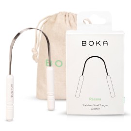 Boka Tongue Scraper for Adults & Kids with Case - Stainless Steel Tongue Cleaner w/Linen Travel Pouch - Scrubber to Remove Tongue Buildup and Freshens Breath (Pack of 1) Boka Tongue Scraper for Adults & Kids with Case - Stainless Steel Tongue Cleaner w/Linen Travel Pouch - Scrubber to Remove Tongue Buildup and Freshens Breath (Pack of 1)