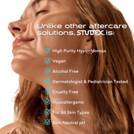 Studex Advanced 2-in-1 Piercing Aftercare & Cleanser - Hypochlorous Spray for Body and Ear Piercing, Hypoallergenic Formula for Sensitive Skin (3.4oz)