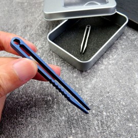 Canku 2pcs Mini Tweezers Titanium Portable Titanium Alloy EDC Tweezers Survival Camping Outdoor Travel Mini Tool(Blue)  Canku 2pcs Mini Tweezers Titanium Portable Titanium Alloy EDC Tweezers Survival Camping Outdoor Travel Mini Tool(Blue)