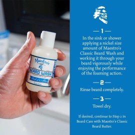 Maestro\'s Classic BEARD WASH | Anti-Itch, Deep Cleaning, Non-Drying, Fully Hydrating Gentle Cleanser For All Beard Types & Lengths- Mark of a Man Blend, 2 Ounce Maestro\'s Classic BEARD WASH | Anti-Itch, Deep Cleaning, Non-Drying, Fully Hydrating Gentle Cleanser For All Beard Types & Lengths- Mark of a Man Blend, 2 Ounce