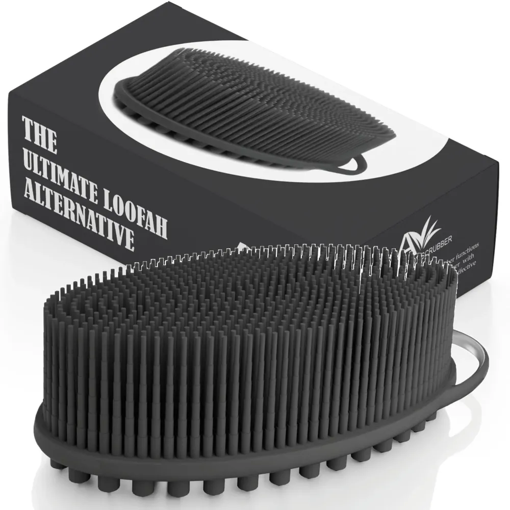 Avilana Silicone Body Scrubber - Dual-Sided Exfoliator for Men & Women, Gentle Loofah Alternative, Easy-to-Clean Silicone Shower Scrubber Avilana Silicone Body Scrubber - Dual-Sided Exfoliator for Men & Women, Gentle Loofah Alternative, Easy-to-Clean Silicone Shower Scrubber