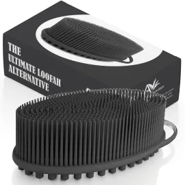 Avilana Silicone Body Scrubber - Dual-Sided Exfoliator for Men & Women, Gentle Loofah Alternative, Easy-to-Clean Silicone Shower Scrubber