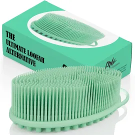 Avilana Silicone Body Scrubber - Dual-Sided Exfoliator for Men & Women, Gentle Loofah Alternative, Easy-to-Clean Silicone Shower Scrubber