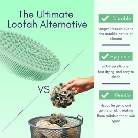 Avilana Silicone Body Scrubber - Dual-Sided Exfoliator for Men & Women, Gentle Loofah Alternative, Easy-to-Clean Silicone Shower Scrubber Avilana Silicone Body Scrubber - Dual-Sided Exfoliator for Men & Women, Gentle Loofah Alternative, Easy-to-Clean Silicone Shower Scrubber