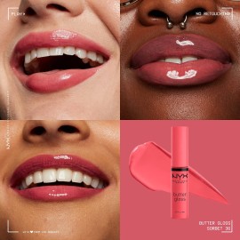 NYX PROFESSIONAL MAKEUP Butter Gloss, Non-Sticky Lip Gloss - Sorbet (Vibrant Coral) NYX PROFESSIONAL MAKEUP Butter Gloss, Non-Sticky Lip Gloss - Sorbet (Vibrant Coral)