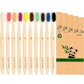 Virgin Forest 10 Count Bamboo Toothbrush, Soft Bristle for Adults, Eco Friendly Natural Wooden Toothbrushes, Vegan Organic Bamboo Travel Tooth Brush (10 Colors) Virgin Forest 10 Count Bamboo Toothbrush, Soft Bristle for Adults, Eco Friendly Natural Wooden Toothbrushes, Vegan Organic Bamboo Travel Tooth Brush (10 Colors)