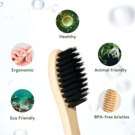 Virgin Forest 10 Count Bamboo Toothbrush, Soft Bristle for Adults, Eco Friendly Natural Wooden Toothbrushes, Vegan Organic Bamboo Travel Tooth Brush (10 Colors) Virgin Forest 10 Count Bamboo Toothbrush, Soft Bristle for Adults, Eco Friendly Natural Wooden Toothbrushes, Vegan Organic Bamboo Travel Tooth Brush (10 Colors)