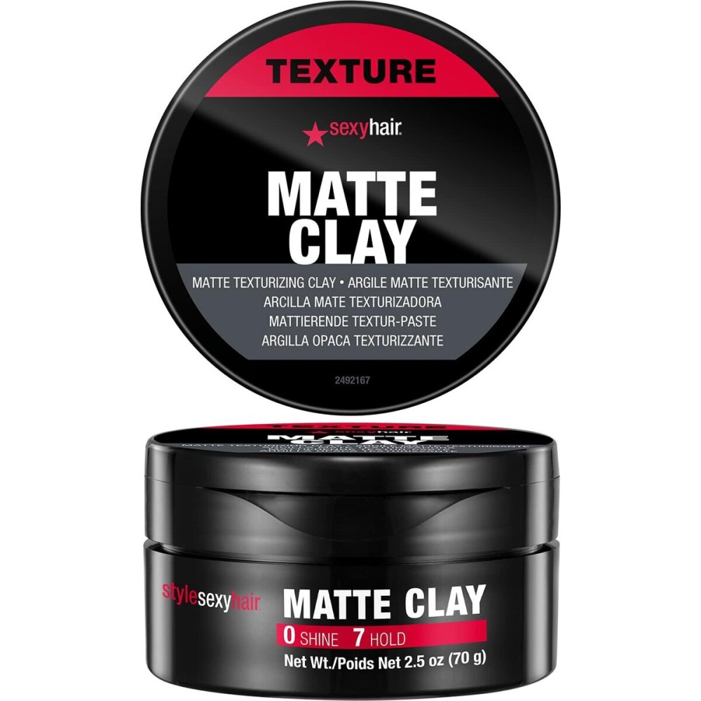 SexyHair Style Matte Clay Matte Texturizing Clay, 2.5 Oz | Separates, Defines and Molds | Helps Tame Unruly Ends | Washes Out Easily SexyHair Style Matte Clay Matte Texturizing Clay, 2.5 Oz | Separates, Defines and Molds | Helps Tame Unruly Ends | Washes Out Easily