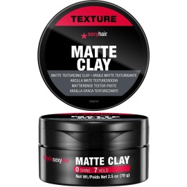 SexyHair Style Matte Clay Matte Texturizing Clay, 2.5 Oz | Separates, Defines and Molds | Helps Tame Unruly Ends | Washes Out Easily SexyHair Style Matte Clay Matte Texturizing Clay, 2.5 Oz | Separates, Defines and Molds | Helps Tame Unruly Ends | Washes Out Easily