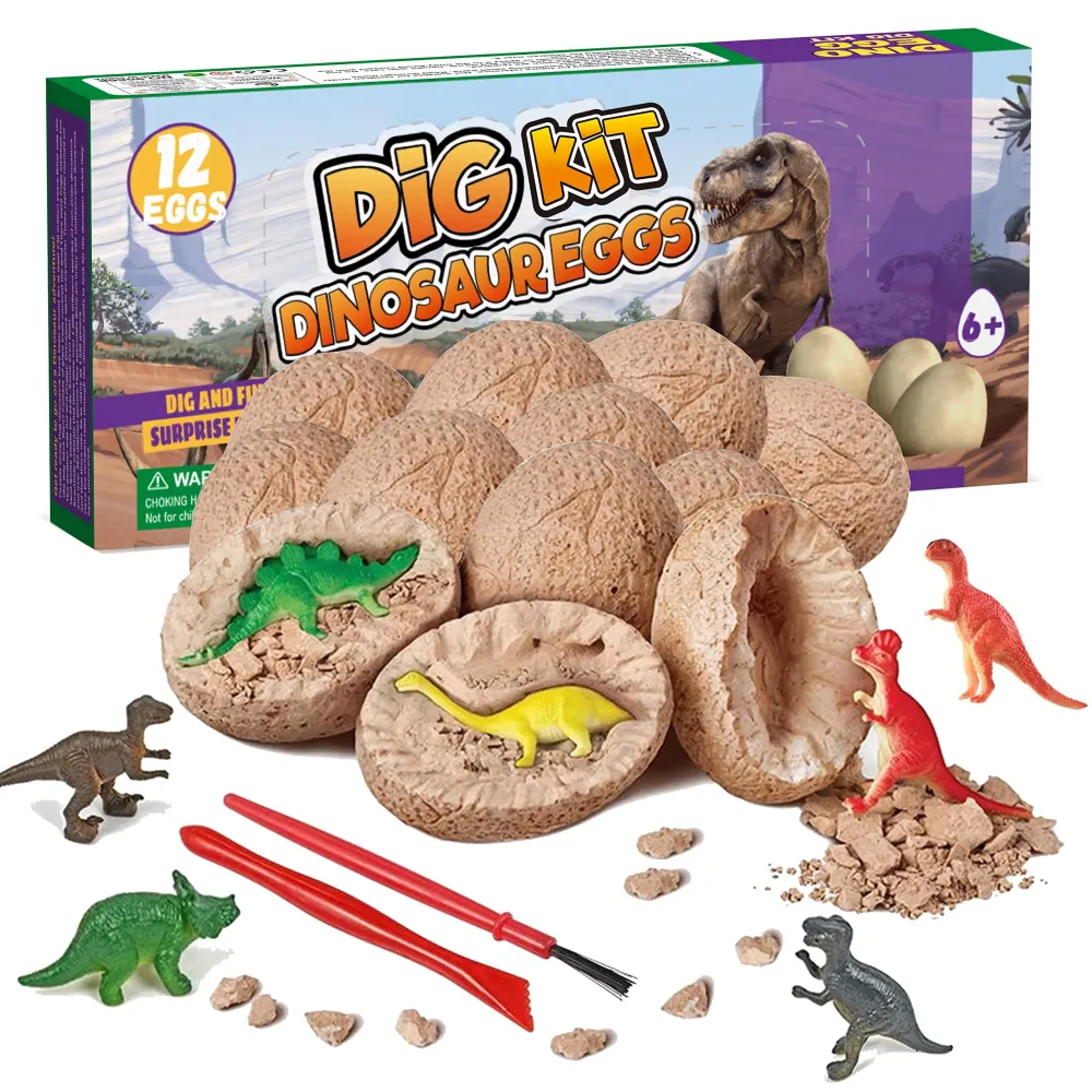 Dino Eggs Dig Kit, 12 Pack Dinosaur Eggs Excavation Science Experiments Kits for Kids 4-12, Easter Basket/Stocking Stuffers, Toys for 3+ 4 5 6 7 8 9 10 Year Old Boys Girl Dino Eggs Dig Kit, 12 Pack Dinosaur Eggs Excavation Science Experiments Kits for Kids 4-12, Easter Basket/Stocking Stuffers, Toys for 3+ 4 5 6 7 8 9 10 Year Old Boys Girl