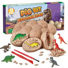 Dino Eggs Dig Kit, 12 Pack Dinosaur Eggs Excavation Science Experiments Kits for Kids 4-12, Easter Basket/Stocking Stuffers, Toys for 3+ 4 5 6 7 8 9 10 Year Old Boys Girl
