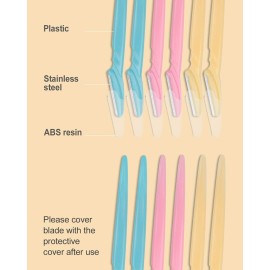 MoHern Dermaplane Razor, 60 Pcs Face Razors for Women and Men, Multipurpose Eyebrow Razor, Dermaplaning Tool for Face Multi-Color