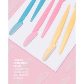 MoHern Dermaplane Razor, 60 Pcs Face Razors for Women and Men, Multipurpose Eyebrow Razor, Dermaplaning Tool for Face Multi-Color