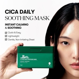 VT COSMETICS CICA Daily Soothing Mask 30 Sheets, Centella Asiatica & Hyaluronic Acid for Moisturizing & Hydrating, Instant Calm & Glow, Skin Softening Facial Mask, Korean Face Mask VT COSMETICS CICA Daily Soothing Mask 30 Sheets, Centella Asiatica & Hyaluronic Acid for Moisturizing & Hydrating, Instant Calm & Glow, Skin Softening Facial Mask, Korean Face Mask