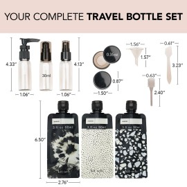 Kitsch 11 Pack Travel Bottles for Toiletries - TSA Approved Refillable Leak Proof Travel Size Containers | Travel Essentials Kit | Travel Bottles Set for Shampoo, Conditioner & Lotion Kitsch 11 Pack Travel Bottles for Toiletries - TSA Approved Refillable Leak Proof Travel Size Containers | Travel Essentials Kit | Travel Bottles Set for Shampoo, Conditioner & Lotion