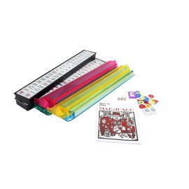 HNDTEK American Mahjong Set - Red Burgundy Soft Bag - 166 White Engraved Tiles, 4 All-in-One Rack/Pushers Western Mah Jongg Game Set HNDTEK American Mahjong Set - Red Burgundy Soft Bag - 166 White Engraved Tiles, 4 All-in-One Rack/Pushers Western Mah Jongg Game Set