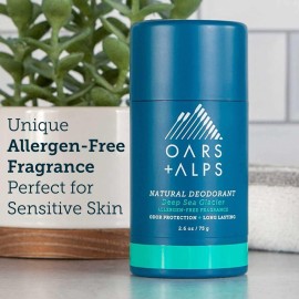Oars + Alps Aluminum Free Deodorant for Men and Women, Dermatologist Tested and for Sensitive Skin, Vegan, Deep Sea Glacier, 2 Pack, 2.6 Oz Each Oars + Alps Aluminum Free Deodorant for Men and Women, Dermatologist Tested and for Sensitive Skin, Vegan, Deep Sea Glacier, 2 Pack, 2.6 Oz Each