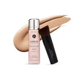 MagicMinerals AirBrush Foundation by Jerome Alexander - 2pc Set with Airbrush Foundation and Kabuki Brush - Spray Makeup with Anti-aging Ingredients for Smooth Radiant Skin - Light
