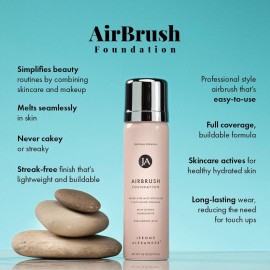 MagicMinerals AirBrush Foundation by Jerome Alexander - 2pc Set with Airbrush Foundation and Kabuki Brush - Spray Makeup with Anti-aging Ingredients for Smooth Radiant Skin - Light MagicMinerals AirBrush Foundation by Jerome Alexander - 2pc Set with Airbrush Foundation and Kabuki Brush - Spray Makeup with Anti-aging Ingredients for Smooth Radiant Skin - Light