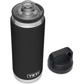 YETI Rambler 26 oz Bottle, Vacuum Insulated, Stainless Steel with Chug Cap, Black