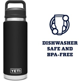 YETI Rambler 26 oz Bottle, Vacuum Insulated, Stainless Steel with Chug Cap, Black