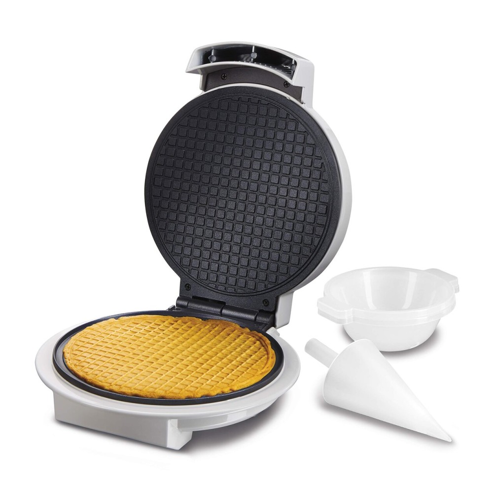 Proctor Silex Waffle Cone and Ice Cream Bowl Maker with Browning Control, Shaper Roller and Cup Press, 7.5 PFAS-Free Nonstick Plates, White (26410MN) Proctor Silex Waffle Cone and Ice Cream Bowl Maker with Browning Control, Shaper Roller and Cup Press, 7.5 PFAS-Free Nonstick Plates, White (26410MN)