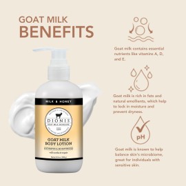 Dionis Goat Milk Hydrating Skincare Cream, Rich & Creamy Daily Moisturizing Milk & Honey Scented Body Lotion For Dry Skin, Made in the USA, Cruelty-Free & Paraben-Free, 8.5 oz Bottle Dionis Goat Milk Hydrating Skincare Cream, Rich & Creamy Daily Moisturizing Milk & Honey Scented Body Lotion For Dry Skin, Made in the USA, Cruelty-Free & Paraben-Free, 8.5 oz Bottle
