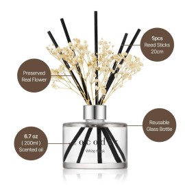 COCODOR Flower Reed Diffuser Set / 6.7oz / White Jasmine/Scent Diffuser with Sticks Home Fragrance Reed Diffuser for Bathroom Shelf Decor COCODOR Flower Reed Diffuser Set / 6.7oz / White Jasmine/Scent Diffuser with Sticks Home Fragrance Reed Diffuser for Bathroom Shelf Decor