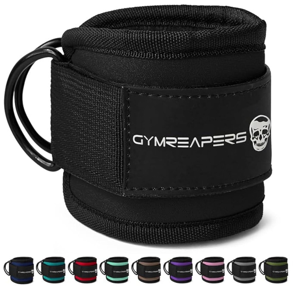 Gymreapers Ankle Straps (Pair) For Cable Machine Kickbacks, Glute Workouts, Lower Body Exercises - Adjustable Leg Straps with Neoprene Padding (Black, Pair) Gymreapers Ankle Straps (Pair) For Cable Machine Kickbacks, Glute Workouts, Lower Body Exercises - Adjustable Leg Straps with Neoprene Padding (Black, Pair)