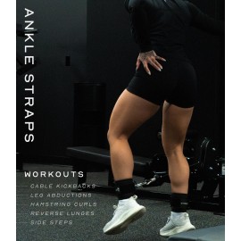 Gymreapers Ankle Straps (Pair) For Cable Machine Kickbacks, Glute Workouts, Lower Body Exercises - Adjustable Leg Straps with Neoprene Padding (Black, Pair) Gymreapers Ankle Straps (Pair) For Cable Machine Kickbacks, Glute Workouts, Lower Body Exercises - Adjustable Leg Straps with Neoprene Padding (Black, Pair)