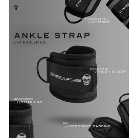 Gymreapers Ankle Straps (Pair) For Cable Machine Kickbacks, Glute Workouts, Lower Body Exercises - Adjustable Leg Straps with Neoprene Padding (Black, Pair) Gymreapers Ankle Straps (Pair) For Cable Machine Kickbacks, Glute Workouts, Lower Body Exercises - Adjustable Leg Straps with Neoprene Padding (Black, Pair)