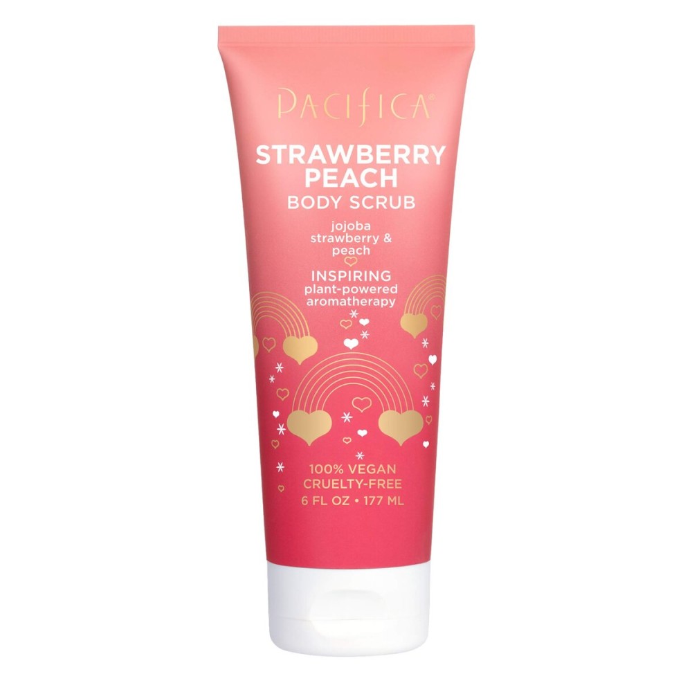 Pacifica Strawberry Peach Body Scrub, Gently Exfoliates & Polishes Dead Skin, For All Skin Types, Ven & Cruelty-Free, 6 Fl Oz Pacifica Strawberry Peach Body Scrub, Gently Exfoliates & Polishes Dead Skin, For All Skin Types, Ven & Cruelty-Free, 6 Fl Oz