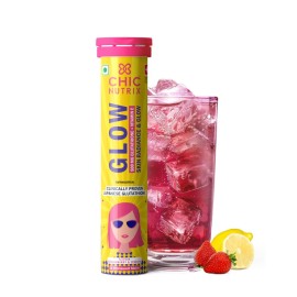 CHICNUTRIX Glow - Japanese Glutathione 500mg OPITAC & Vitamin C for antioxidant Support and detoxification, Non-GMO Vegan - 20 Tablets Strawberry - Lemon Flavour