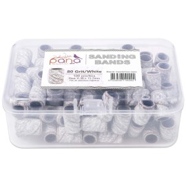 PANA 100 Pieces Nail Sanding Bands Professional Nail Manicure Great Fit for Nail Drill Bits for Acrylic Nails (80 Grit, Zebra) PANA 100 Pieces Nail Sanding Bands Professional Nail Manicure Great Fit for Nail Drill Bits for Acrylic Nails (80 Grit, Zebra)