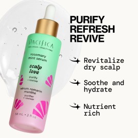 Pacifica Scalp Serum - Rosemary Mint Scalp Love Serum - Scalp Treatment for Dry Itchy Scalp w/Witch Hazel for Scalp Detox & Moisturizing, Vegan & Cruelty-Free, 2 oz