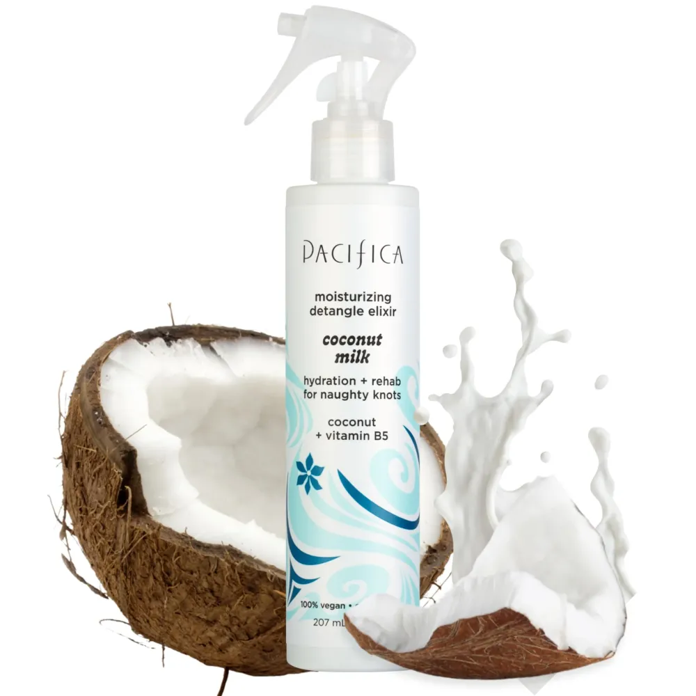 Pacifica Coconut Milk Hair Detangler Spray - Leave-In Conditioning Elixir for Tangle-Free Hair - Instantly Detangles Knots, Adds Shine & Moisture, Prevents Breakage & Frizz - Vegan & Cruelty-Free Pacifica Coconut Milk Hair Detangler Spray - Leave-In Conditioning Elixir for Tangle-Free Hair - Instantly Detangles Knots, Adds Shine & Moisture, Prevents Breakage & Frizz - Vegan & Cruelty-Free