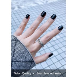 ohora Semi Cured Gel Nail Strips (N Onyx) - Dark, Solid, Works with Any UV/LED Lamps, Salon-Quality, Long Lasting, Easy to Apply & Remove - Includes 2 Prep Pads, Nail File & Wooden Stick ohora Semi Cured Gel Nail Strips (N Onyx) - Dark, Solid, Works with Any UV/LED Lamps, Salon-Quality, Long Lasting, Easy to Apply & Remove - Includes 2 Prep Pads, Nail File & Wooden Stick