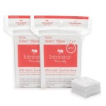 Intrinsics Petite Silken Wipes - 2x2 4-Ply Lint-Free Cotton Pads - Low-Absorbent, Soft, and Biodegradable - 2 Pack (400 Count)
