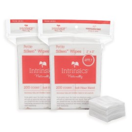 Intrinsics Petite Silken Wipes - 2x2 4-Ply Lint-Free Cotton Pads - Low-Absorbent, Soft, and Biodegradable - 2 Pack (400 Count) Intrinsics Petite Silken Wipes - 2x2 4-Ply Lint-Free Cotton Pads - Low-Absorbent, Soft, and Biodegradable - 2 Pack (400 Count)