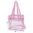 Handy Laundry Clear Tote Bag Stadium Approved - Shoulder Straps and Zippered Top. Perfect Clear Bag for Work, Sports Games and Concerts. Meets Stadium Tournament Guidelines. (Pink)