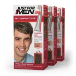 Just For Men Easy Comb-In Color Mens Hair Dye, Easy No Mix Application with Comb Applicator - Medium-Dark Brown, A-40, Pack of 3
