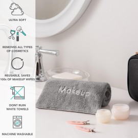 Arkwright Makeup Towels - Pack of 6 - Ultra Soft & Gentle Microfiber Coral Fleece Washcloth Face Make Up Remover, Reusuable Eraser Cloth Essentials for Hosts & Artists, 13 x 13 in, Grey Arkwright Makeup Towels - Pack of 6 - Ultra Soft & Gentle Microfiber Coral Fleece Washcloth Face Make Up Remover, Reusuable Eraser Cloth Essentials for Hosts & Artists, 13 x 13 in, Grey