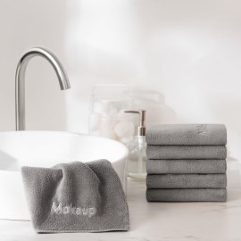 Arkwright Makeup Towels - Pack of 6 - Ultra Soft & Gentle Microfiber Coral Fleece Washcloth Face Make Up Remover, Reusuable Eraser Cloth Essentials for Hosts & Artists, 13 x 13 in, Grey Arkwright Makeup Towels - Pack of 6 - Ultra Soft & Gentle Microfiber Coral Fleece Washcloth Face Make Up Remover, Reusuable Eraser Cloth Essentials for Hosts & Artists, 13 x 13 in, Grey