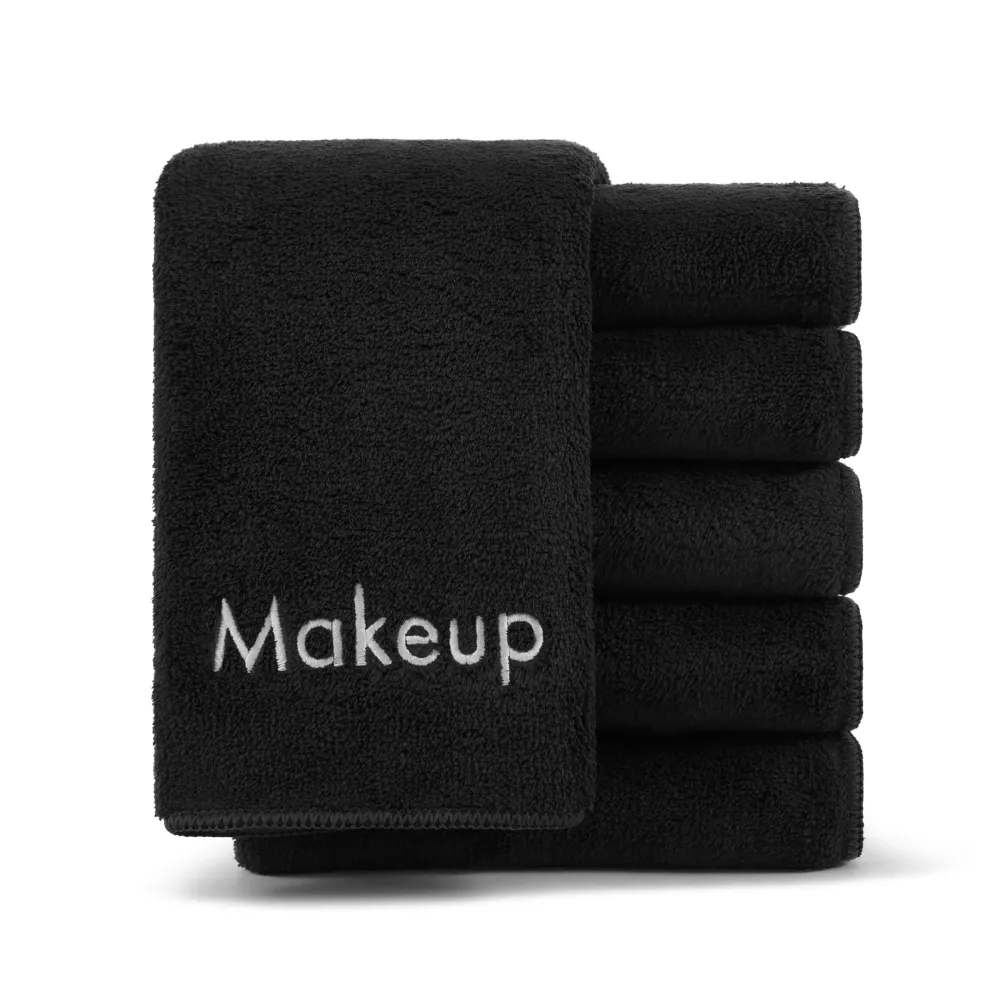 Arkwright Makeup Towels - Pack of 6 - Ultra Soft & Gentle Microfiber Coral Fleece Washcloth Face Make Up Remover, Reusuable Eraser Cloth Essentials for Hosts & Artists, 13 x 13 in, Black Arkwright Makeup Towels - Pack of 6 - Ultra Soft & Gentle Microfiber Coral Fleece Washcloth Face Make Up Remover, Reusuable Eraser Cloth Essentials for Hosts & Artists, 13 x 13 in, Black