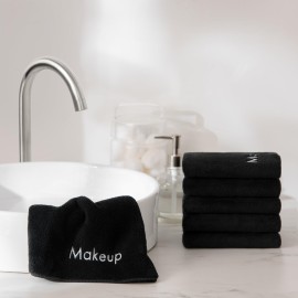 Arkwright Makeup Towels - Pack of 6 - Ultra Soft & Gentle Microfiber Coral Fleece Washcloth Face Make Up Remover, Reusuable Eraser Cloth Essentials for Hosts & Artists, 13 x 13 in, Black Arkwright Makeup Towels - Pack of 6 - Ultra Soft & Gentle Microfiber Coral Fleece Washcloth Face Make Up Remover, Reusuable Eraser Cloth Essentials for Hosts & Artists, 13 x 13 in, Black