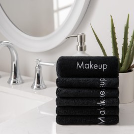 Arkwright Makeup Towels - Pack of 6 - Ultra Soft & Gentle Microfiber Coral Fleece Washcloth Face Make Up Remover, Reusuable Eraser Cloth Essentials for Hosts & Artists, 13 x 13 in, Black Arkwright Makeup Towels - Pack of 6 - Ultra Soft & Gentle Microfiber Coral Fleece Washcloth Face Make Up Remover, Reusuable Eraser Cloth Essentials for Hosts & Artists, 13 x 13 in, Black