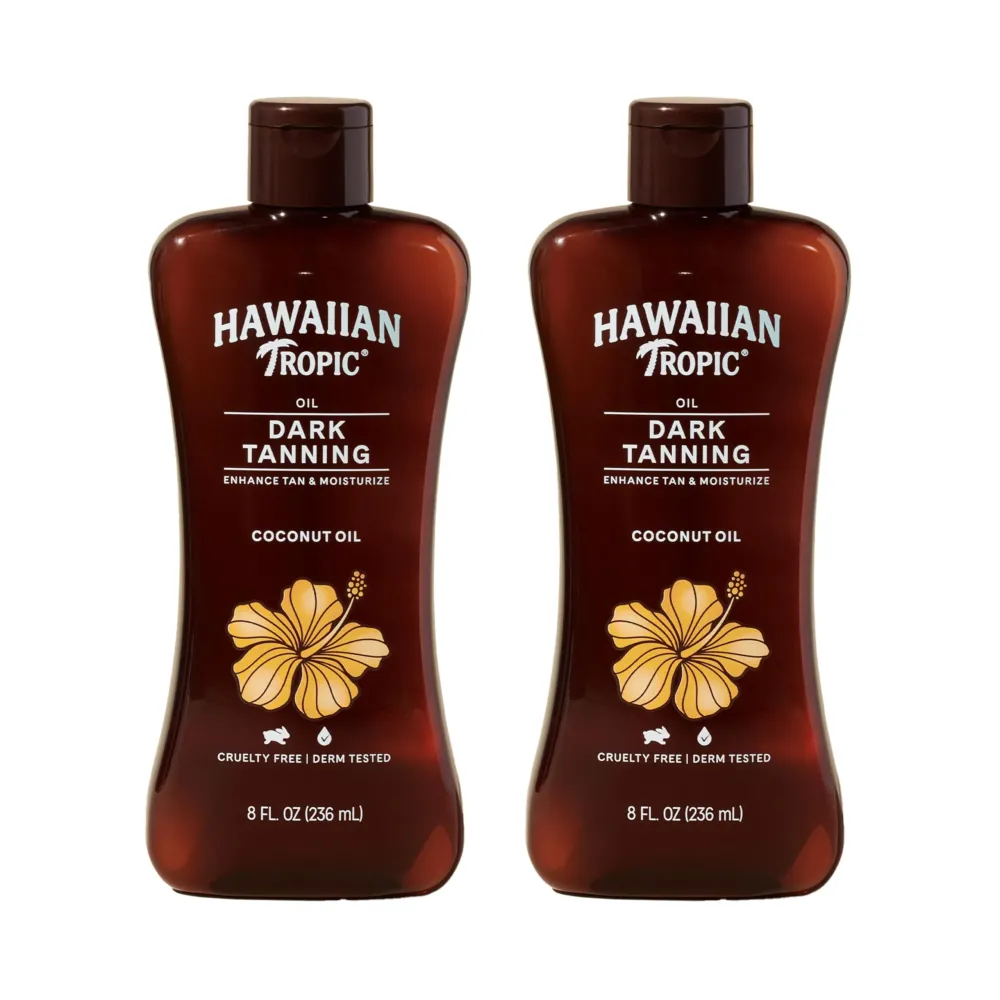 Hawaiian Tropic Dark Tanning Oil, 8oz | Moisturizing Body Oil with Cocoa Butter, Tan Enhancer, 8oz each Twin Pack Hawaiian Tropic Dark Tanning Oil, 8oz | Moisturizing Body Oil with Cocoa Butter, Tan Enhancer, 8oz each Twin Pack